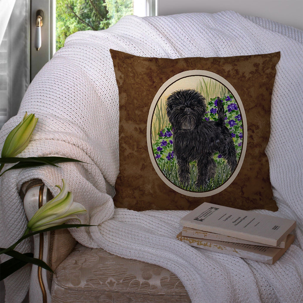 Affenpinscher Decorative Throw Pillow 14x14 Indoor Outdoor Accent Cushion, Fabric Cover with Insert for Sofa, Bed, Porch & Living Room