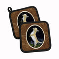 Chihuahua Pot Holder Set of 2 Heat Resistant Quilted Hot Pads 7.5 x 7.5 Inch, Insulated Kitchen Trivets for Cooking & Baking