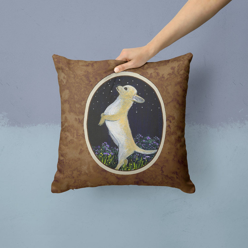 Chihuahua Decorative Throw Pillow 14x14 Indoor Outdoor Accent Cushion, Fabric Cover with Insert for Sofa, Bed, Porch & Living Room