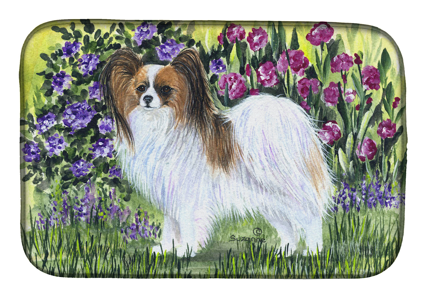 Papillon Dish Drying Mat Absorbent Dish Drying Mat Pad for Kitchen Counter Dish Drainer Mat for Countertop, 14 x 21", Multicolor