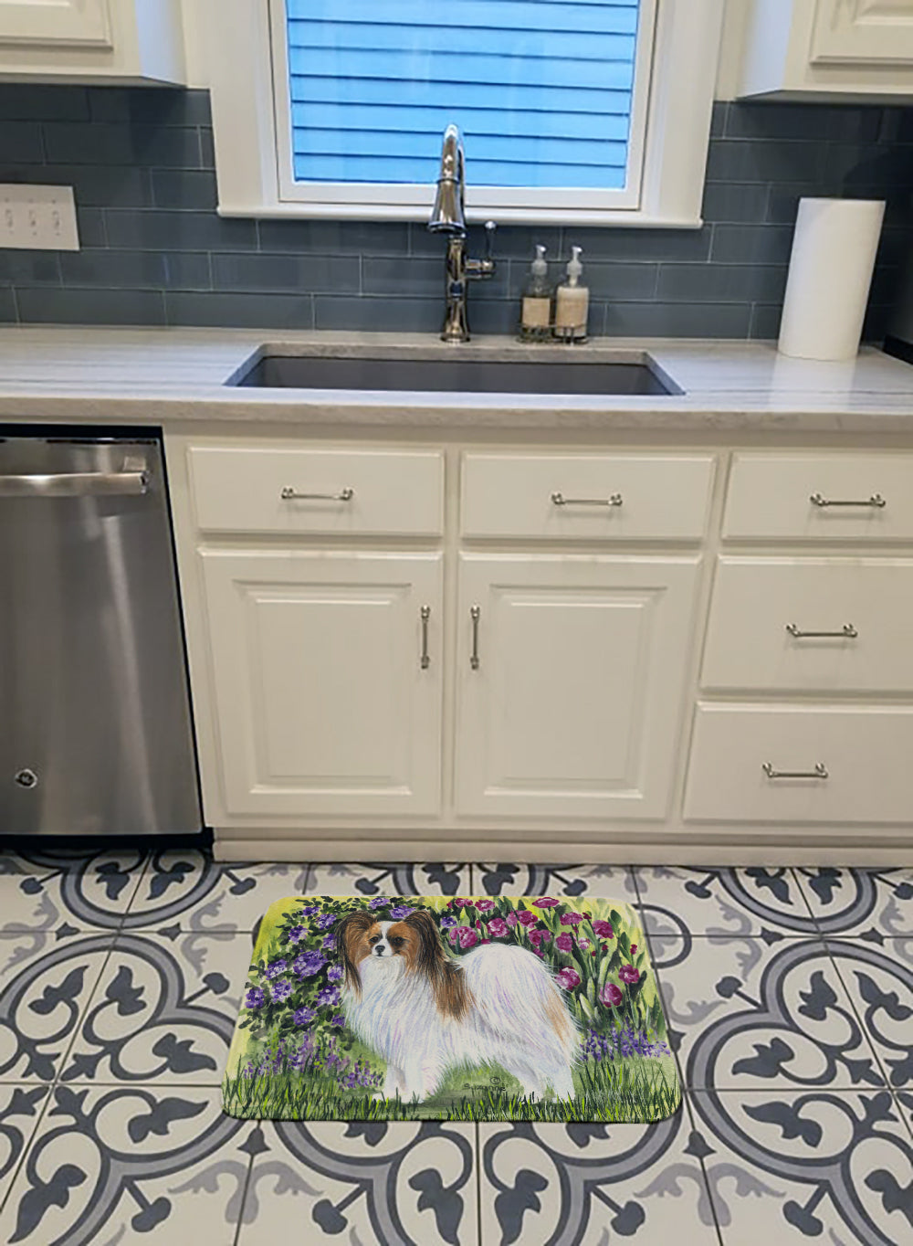 Papillon Memory Foam Kitchen Mat Machine Washable Anti-Fatigue Cushion Comfort Bath or Kitchen Rug