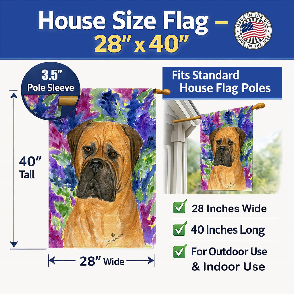 Bullmastiff House Flag 28x40 Porch Sleeve Pole Decorative Outside Yard Banner Artwork Wall Hanging, Polyester