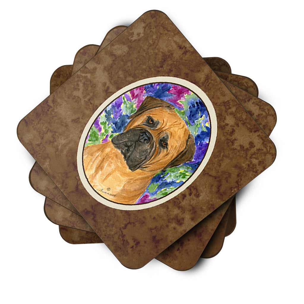 Bullmastiff Foam Coasters Set of 4 Cup Coasters for Indoor Outdoor, Tabletop Protection, Anti Slip, Mouse pad Material