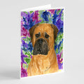 Bullmastiff Greeting Cards Pack of 8 Blank Cards with Envelopes Whimsical A7 Size 5x7