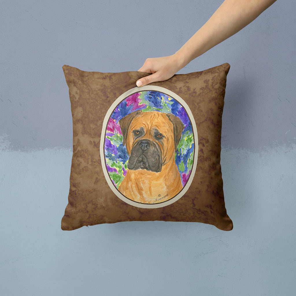 Bullmastiff Decorative Throw Pillow 14x14 Indoor Outdoor Accent Cushion, Fabric Cover with Insert for Sofa, Bed, Porch & Living Room