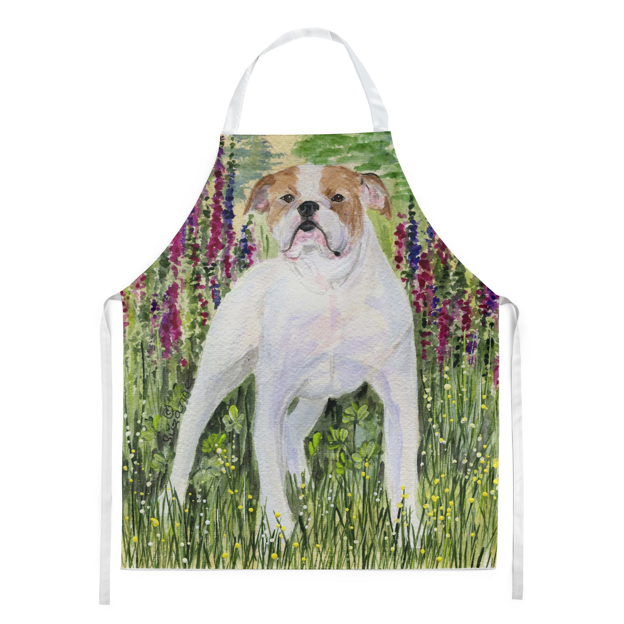 English Bulldog Apron Cooking Kitchen Server Baking Crafts Gardening for Adult Women Men, Unisex, Large, Multicolor