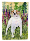 English Bulldog House Flag 28x40 Porch Sleeve Pole Decorative Outside Yard Banner Artwork Wall Hanging, Polyester