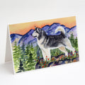 Alaskan Malamute Greeting Cards Pack of 8 Blank Cards with Envelopes Whimsical A7 Size 5x7