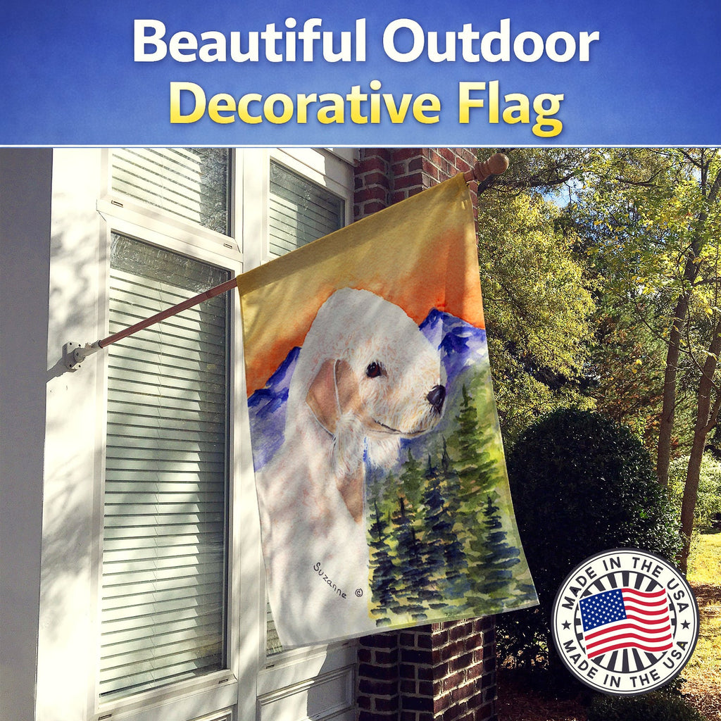 Bedlington Terrier House Flag 28x40 Porch Sleeve Pole Decorative Outside Yard Banner Artwork Wall Hanging, Polyester