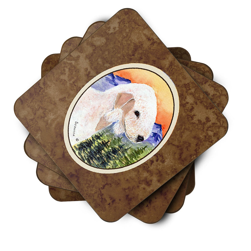 Bedlington Terrier Foam Coasters Set of 4 Cup Coasters for Indoor Outdoor, Tabletop Protection, Anti Slip, Mouse pad Material