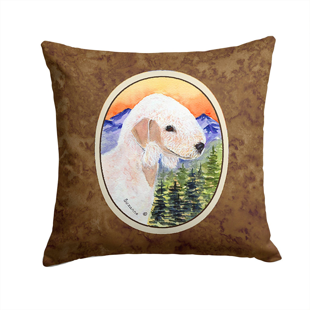 Bedlington Terrier Decorative Throw Pillow 14x14 Indoor Outdoor Accent Cushion, Fabric Cover with Insert for Sofa, Bed, Porch & Living Room