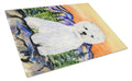Westie Cutting Board Tempered Glass Kitchen Cutting Surface, Heat Resistant Chopping, Non-Slip Feet, Food Prep & Serving
