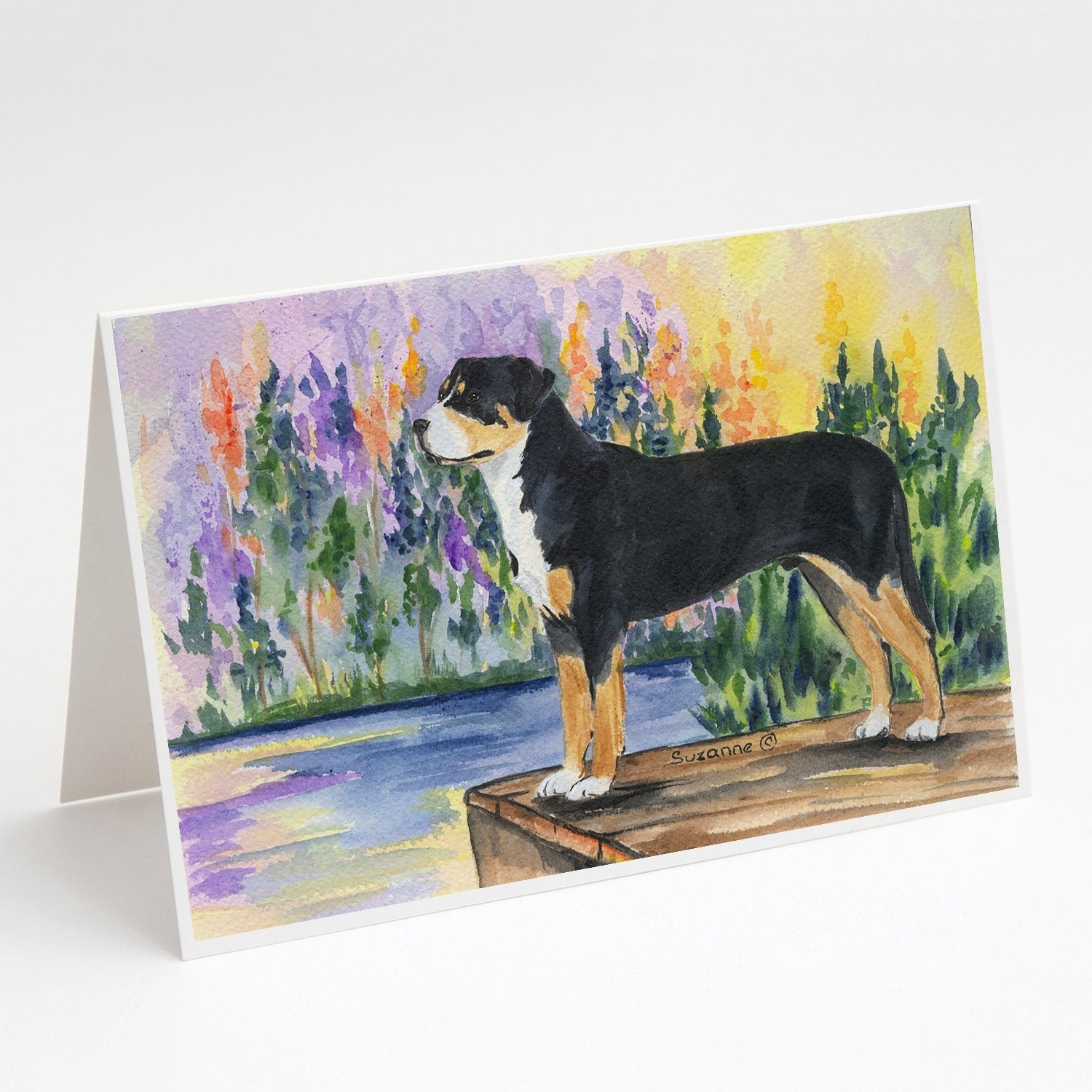 Greater Swiss Mountain Dog Greeting Cards Pack of 8 Blank Cards with Envelopes Whimsical A7 Size 5x7