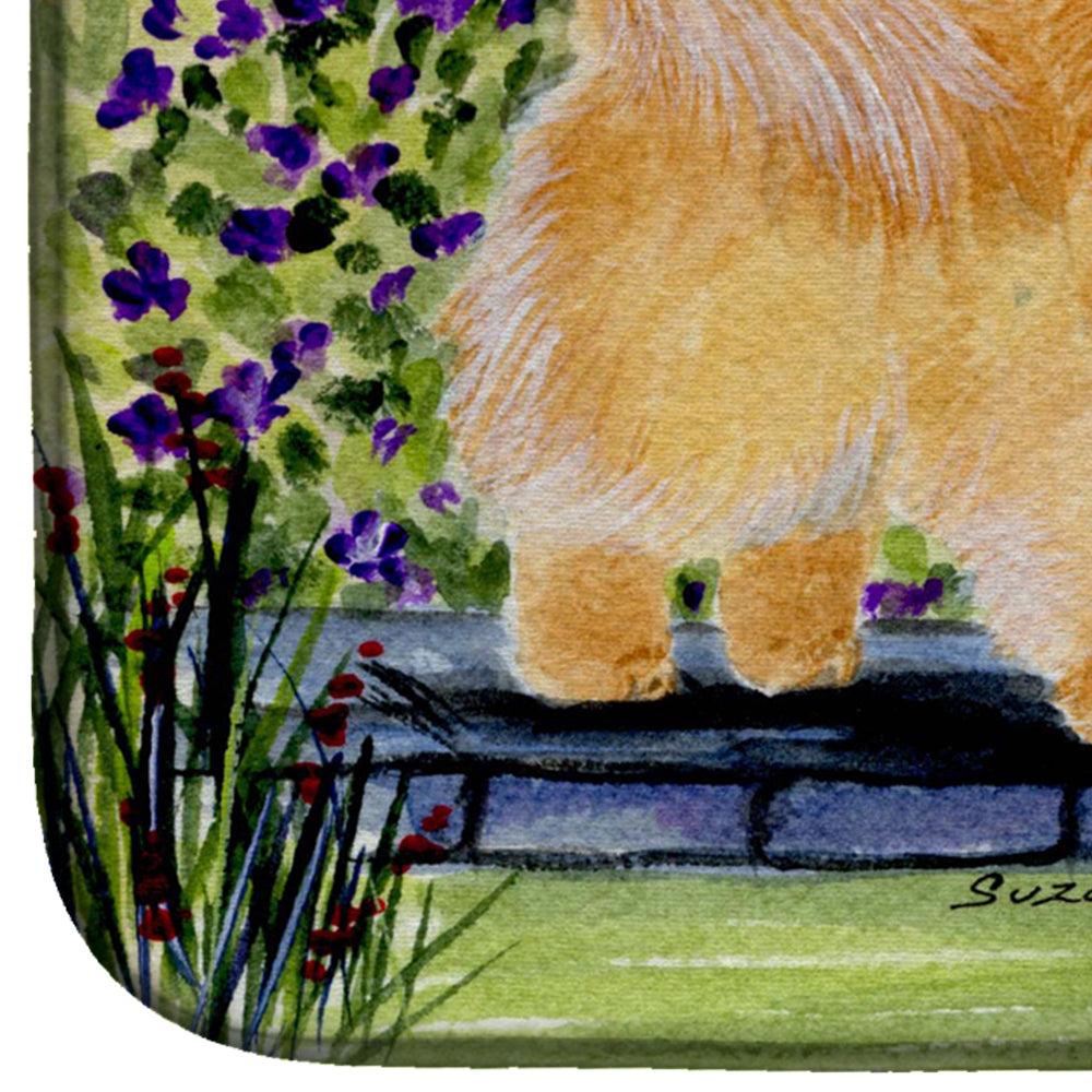 Pomeranian Dish Drying Mat Absorbent Dish Drying Mat Pad for Kitchen Counter Dish Drainer Mat for Countertop, 14 x 21", Multicolor