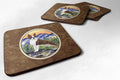 Boston Terrier Foam Coasters Set of 4 Cup Coasters for Indoor Outdoor, Tabletop Protection, Anti Slip, Mouse pad Material