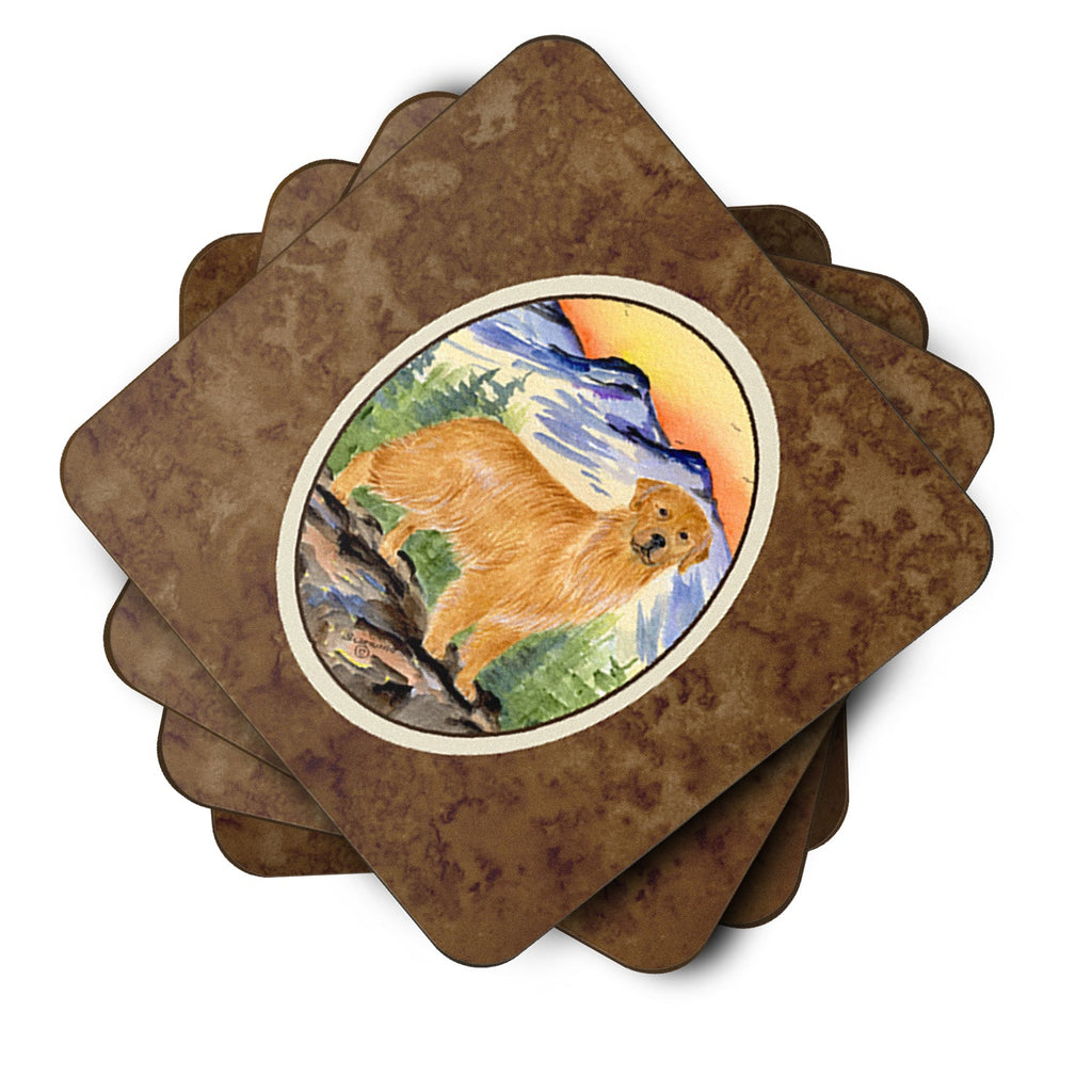 Golden Retriever Foam Coasters Set of 4 Cup Coasters for Indoor Outdoor, Tabletop Protection, Anti Slip, Mouse pad Material