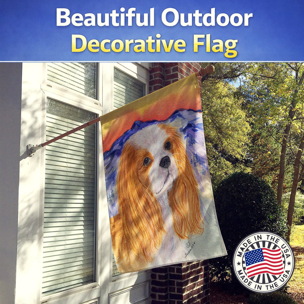Cavalier Spaniel House Flag 28x40 Porch Sleeve Pole Decorative Outside Yard Banner Artwork Wall Hanging, Polyester