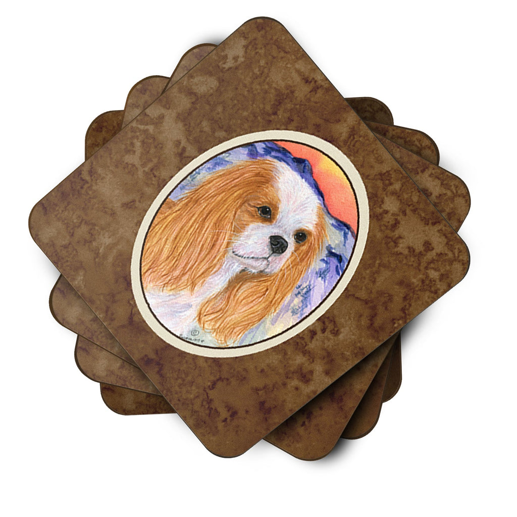 Cavalier Spaniel Foam Coasters Set of 4 Cup Coasters for Indoor Outdoor, Tabletop Protection, Anti Slip, Mouse pad Material