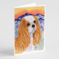 Cavalier Spaniel Greeting Cards Pack of 8 Blank Cards with Envelopes Whimsical A7 Size 5x7