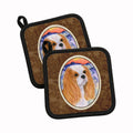 Cavalier Spaniel Pot Holder Set of 2 Heat Resistant Quilted Hot Pads 7.5 x 7.5 Inch, Insulated Kitchen Trivets for Cooking & Baking
