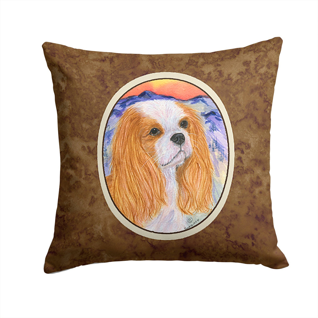 Cavalier Spaniel Decorative Throw Pillow 14x14 Indoor Outdoor Accent Cushion, Fabric Cover with Insert for Sofa, Bed, Porch & Living Room