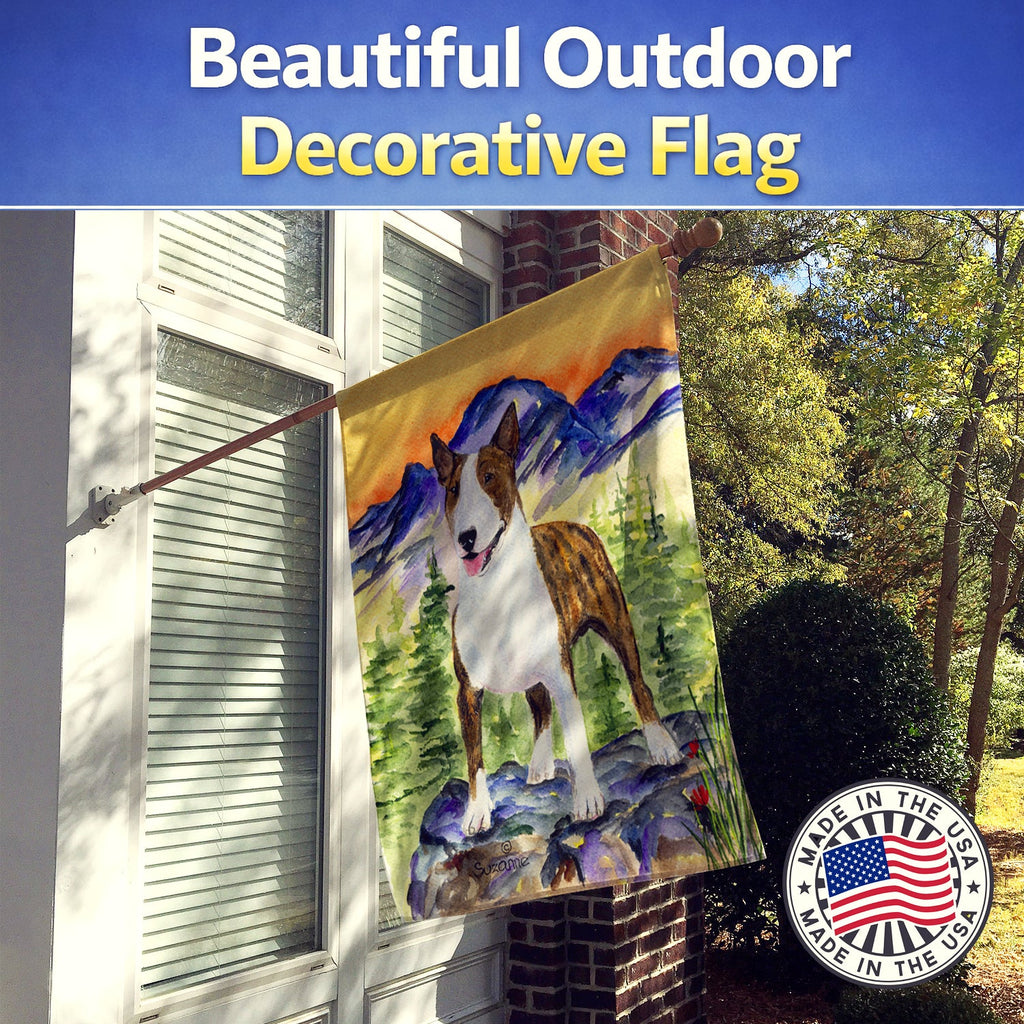 Bull Terrier House Flag 28x40 Porch Sleeve Pole Decorative Outside Yard Banner Artwork Wall Hanging, Polyester