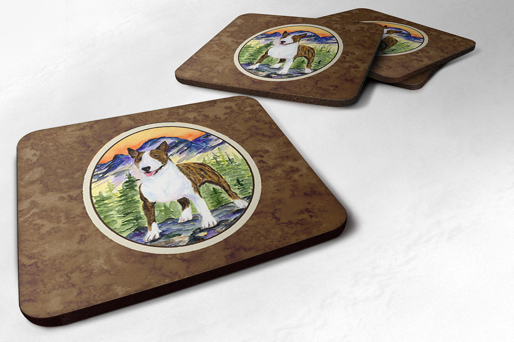 Bull Terrier Foam Coasters Set of 4 Cup Coasters for Indoor Outdoor, Tabletop Protection, Anti Slip, Mouse pad Material