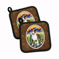 Bull Terrier Pot Holder Set of 2 Heat Resistant Quilted Hot Pads 7.5 x 7.5 Inch, Insulated Kitchen Trivets for Cooking & Baking