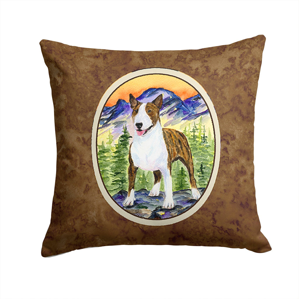 Bull Terrier Decorative Throw Pillow 14x14 Indoor Outdoor Accent Cushion, Fabric Cover with Insert for Sofa, Bed, Porch & Living Room