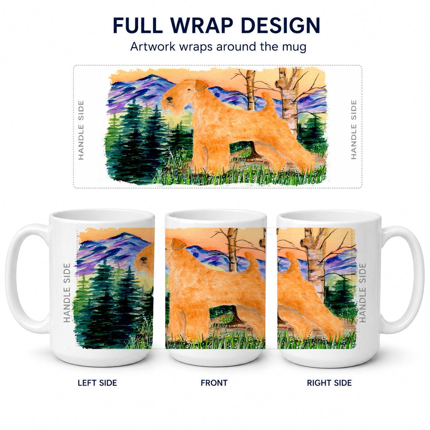 Lakeland Terrier Ceramic Coffee Mug 15 oz Decorative Large C Handle Mug Cup for Tea, Cocoa Hot Chocolate