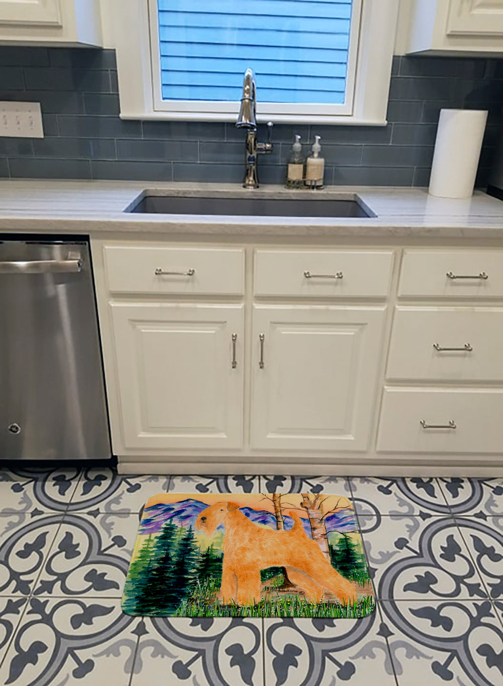 Lakeland Terrier Memory Foam Kitchen Mat Machine Washable Anti-Fatigue Cushion Comfort Bath or Kitchen Rug