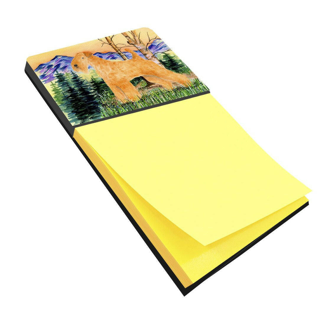 Lakeland Terrier Watercolor Sticky Note Holder Refillable Dispenser Desk Accessory 3x3 Pad Gift
