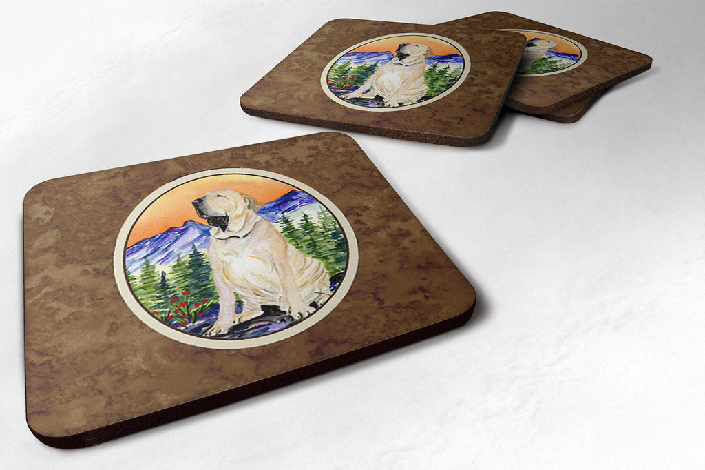 Brazilian Mastiff  / Fila Brasileiro Foam Coasters Set of 4 Cup Coasters for Indoor Outdoor, Tabletop Protection, Anti Slip, Mouse pad Material