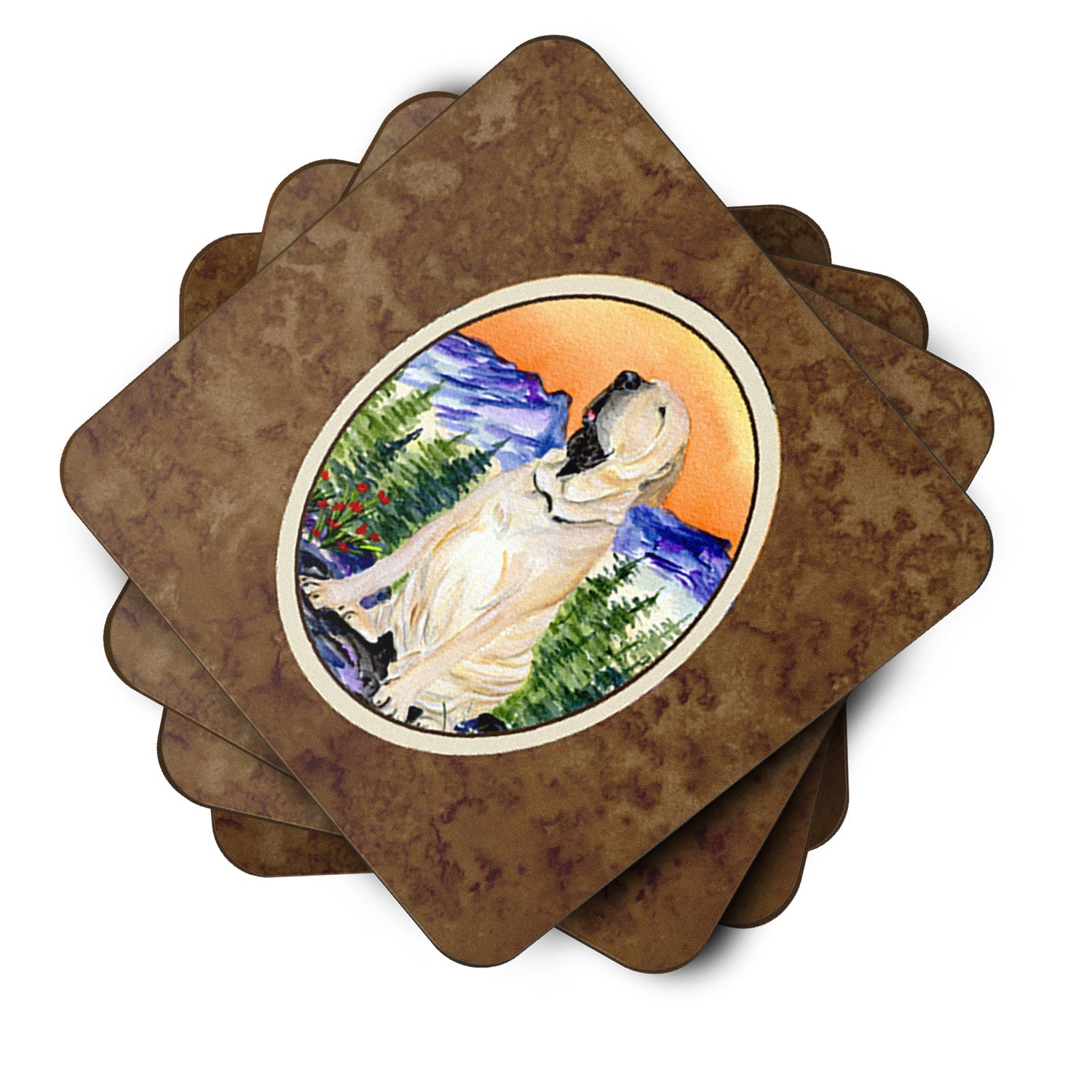 Brazilian Mastiff  / Fila Brasileiro Foam Coasters Set of 4 Cup Coasters for Indoor Outdoor, Tabletop Protection, Anti Slip, Mouse pad Material