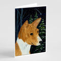 Basenji Greeting Cards Pack of 8 Blank Cards with Envelopes Whimsical A7 Size 5x7