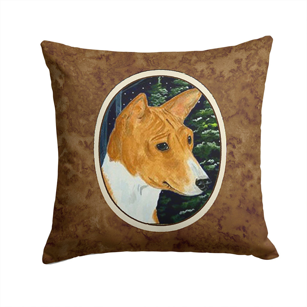 Basenji Decorative Throw Pillow 14x14 Indoor Outdoor Accent Cushion, Fabric Cover with Insert for Sofa, Bed, Porch & Living Room