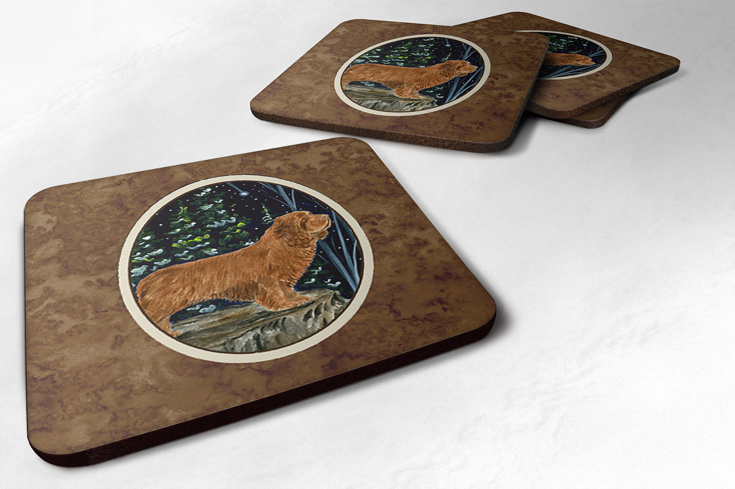 Sussex Spaniel Foam Coasters Set of 4 Cup Coasters for Indoor Outdoor, Tabletop Protection, Anti Slip, Mouse pad Material
