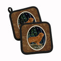 Sussex Spaniel Pot Holder Set of 2 Heat Resistant Quilted Hot Pads 7.5 x 7.5 Inch, Insulated Kitchen Trivets for Cooking & Baking