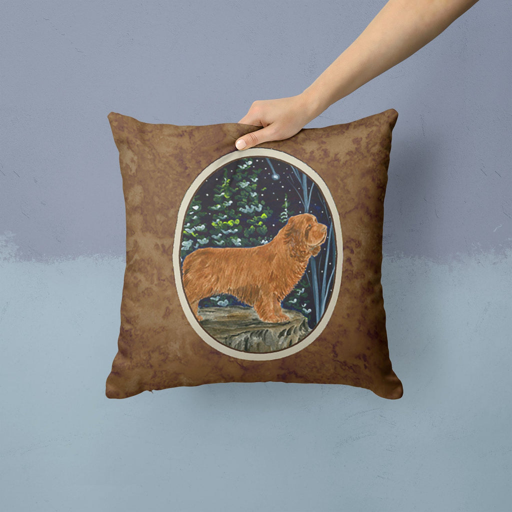 Sussex Spaniel Decorative Throw Pillow 14x14 Indoor Outdoor Accent Cushion, Fabric Cover with Insert for Sofa, Bed, Porch & Living Room