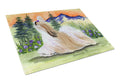Shih Tzu Cutting Board Tempered Glass Kitchen Cutting Surface, Heat Resistant Chopping, Non-Slip Feet, Food Prep & Serving