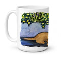 Briard Ceramic Coffee Mug 15 oz Decorative Large C Handle Mug Cup for Tea, Cocoa Hot Chocolate
