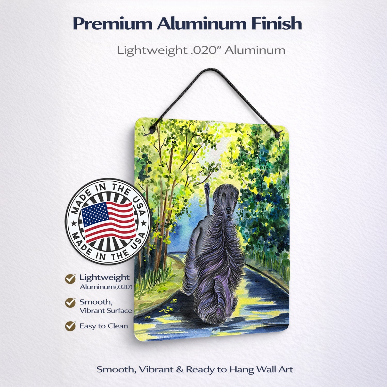 Afghan Hound Wall or Door Hanging Prints Aluminum Metal Sign Kitchen Wall Bar Bathroom Plaque Home Decor Front Door Plaque, 12x16, Multicolor