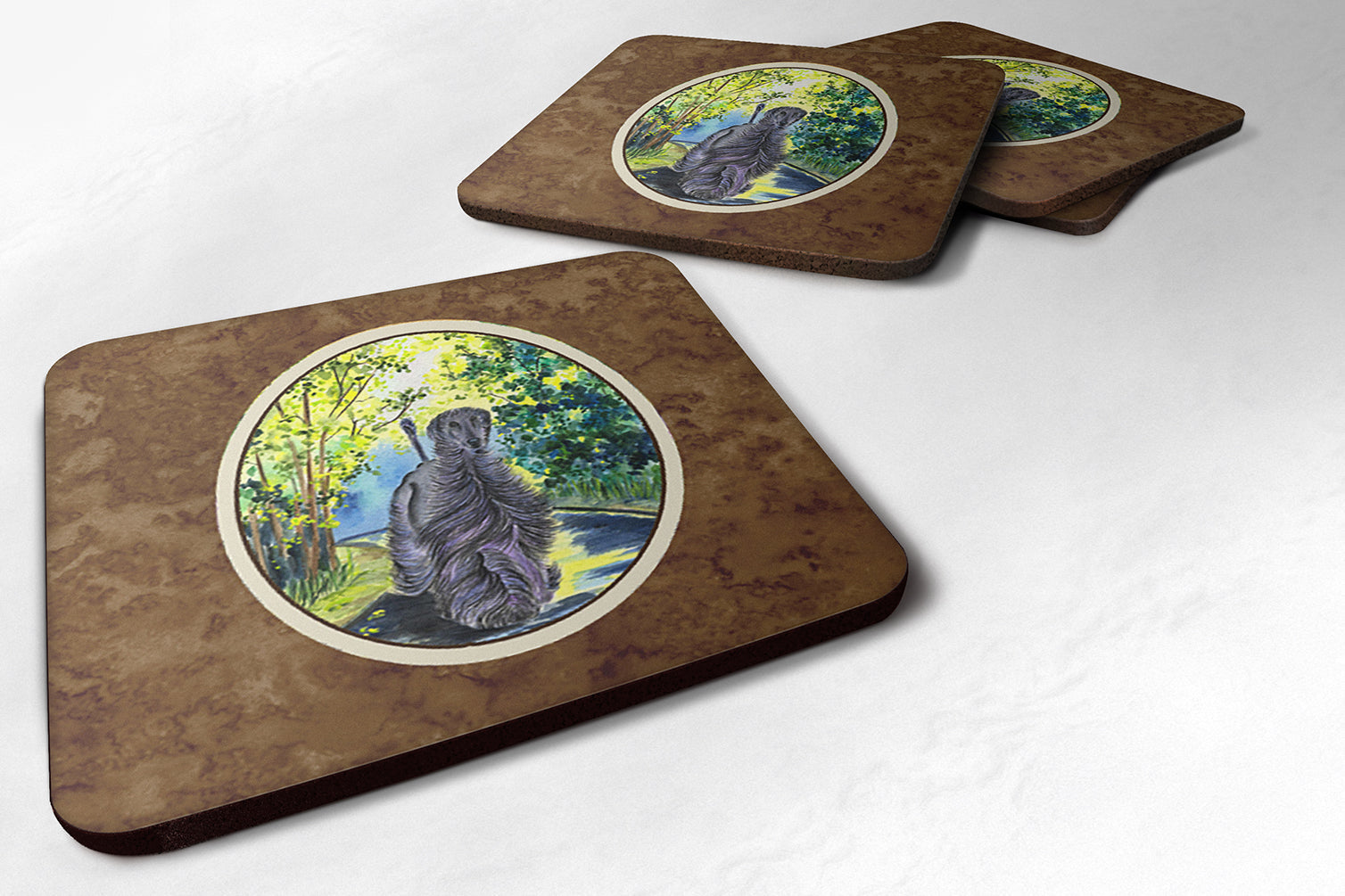 Afghan Hound Foam Coasters Set of 4 Cup Coasters for Indoor Outdoor, Tabletop Protection, Anti Slip, Mouse pad Material