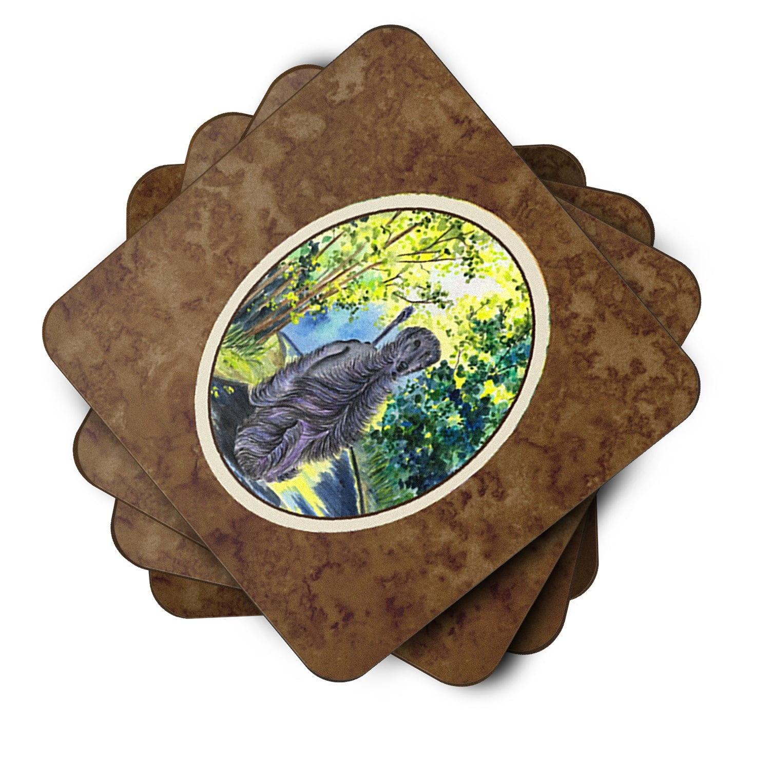 Afghan Hound Foam Coasters Set of 4 Cup Coasters for Indoor Outdoor, Tabletop Protection, Anti Slip, Mouse pad Material