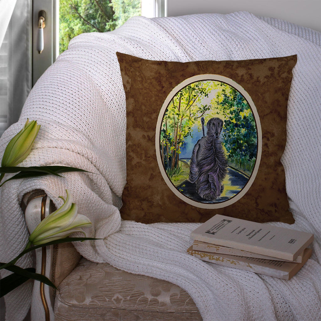 Afghan Hound Decorative Throw Pillow 14x14 Indoor Outdoor Accent Cushion, Fabric Cover with Insert for Sofa, Bed, Porch & Living Room