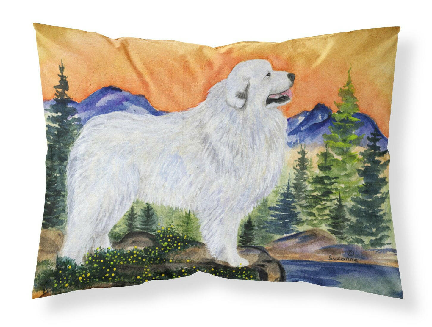 Great Pyrenees Standard Pillowcase Lightweight Super Soft Easy Care Decorative Artwork Pillowcase, Standard