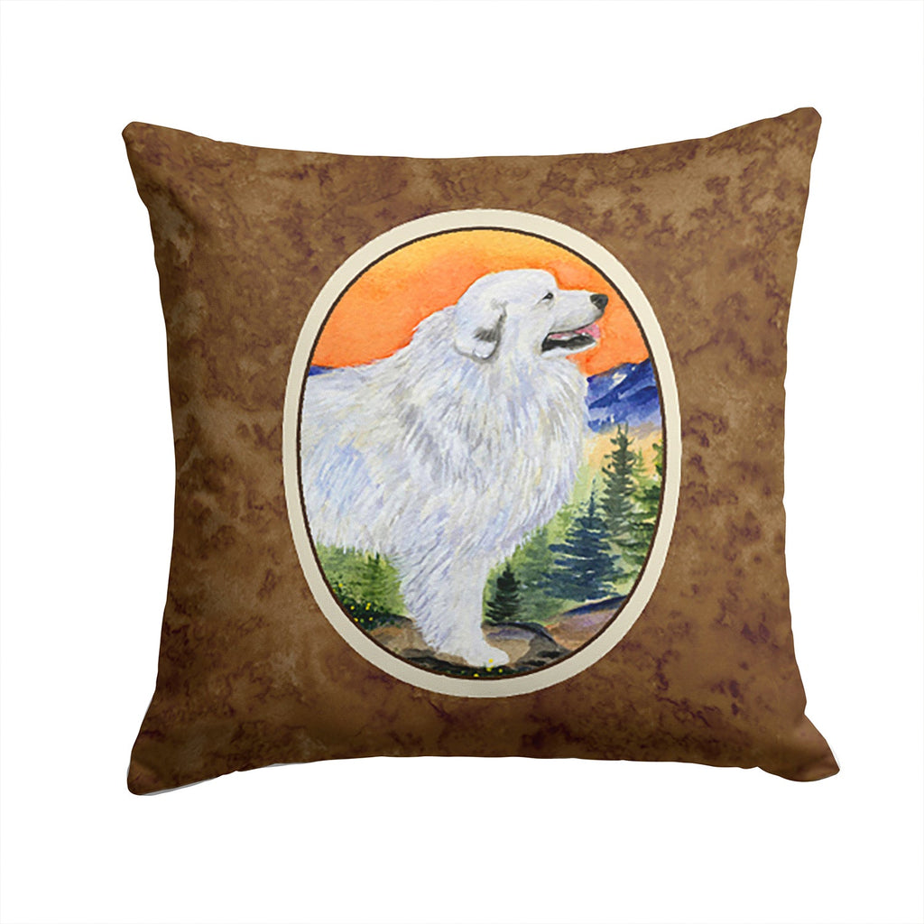 Great Pyrenees Decorative Throw Pillow 14x14 Indoor Outdoor Accent Cushion, Fabric Cover with Insert for Sofa, Bed, Porch & Living Room