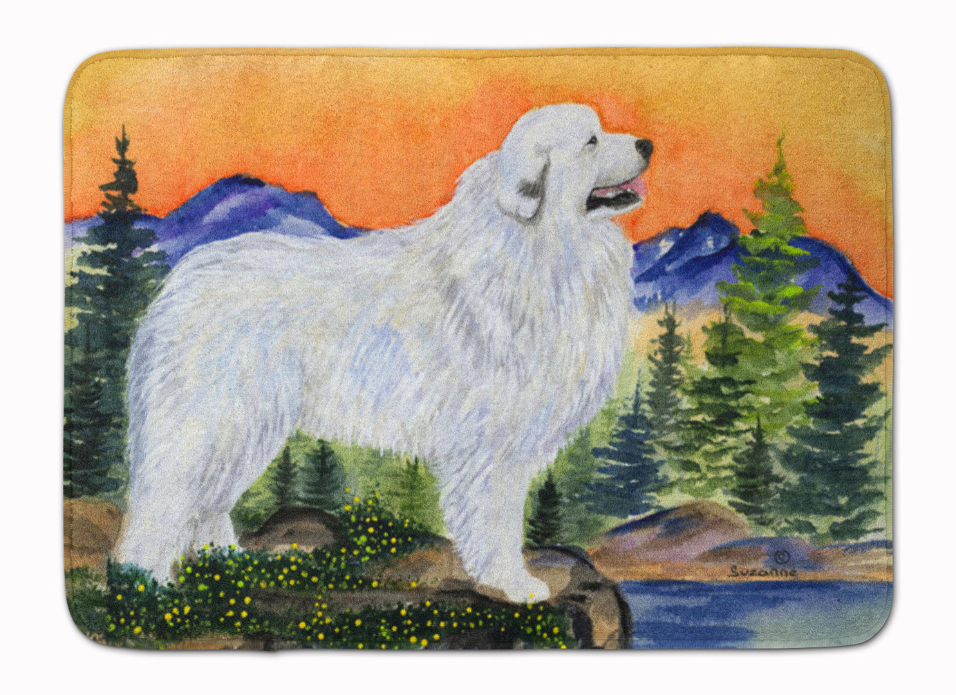 Great Pyrenees Memory Foam Kitchen Mat Machine Washable Anti-Fatigue Cushion Comfort Bath or Kitchen Rug