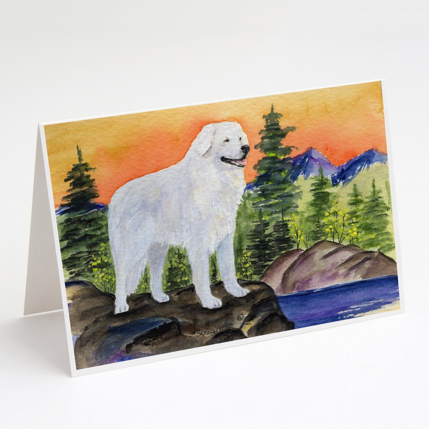 Kuvasz Greeting Cards Pack of 8 Blank Cards with Envelopes Whimsical A7 Size 5x7