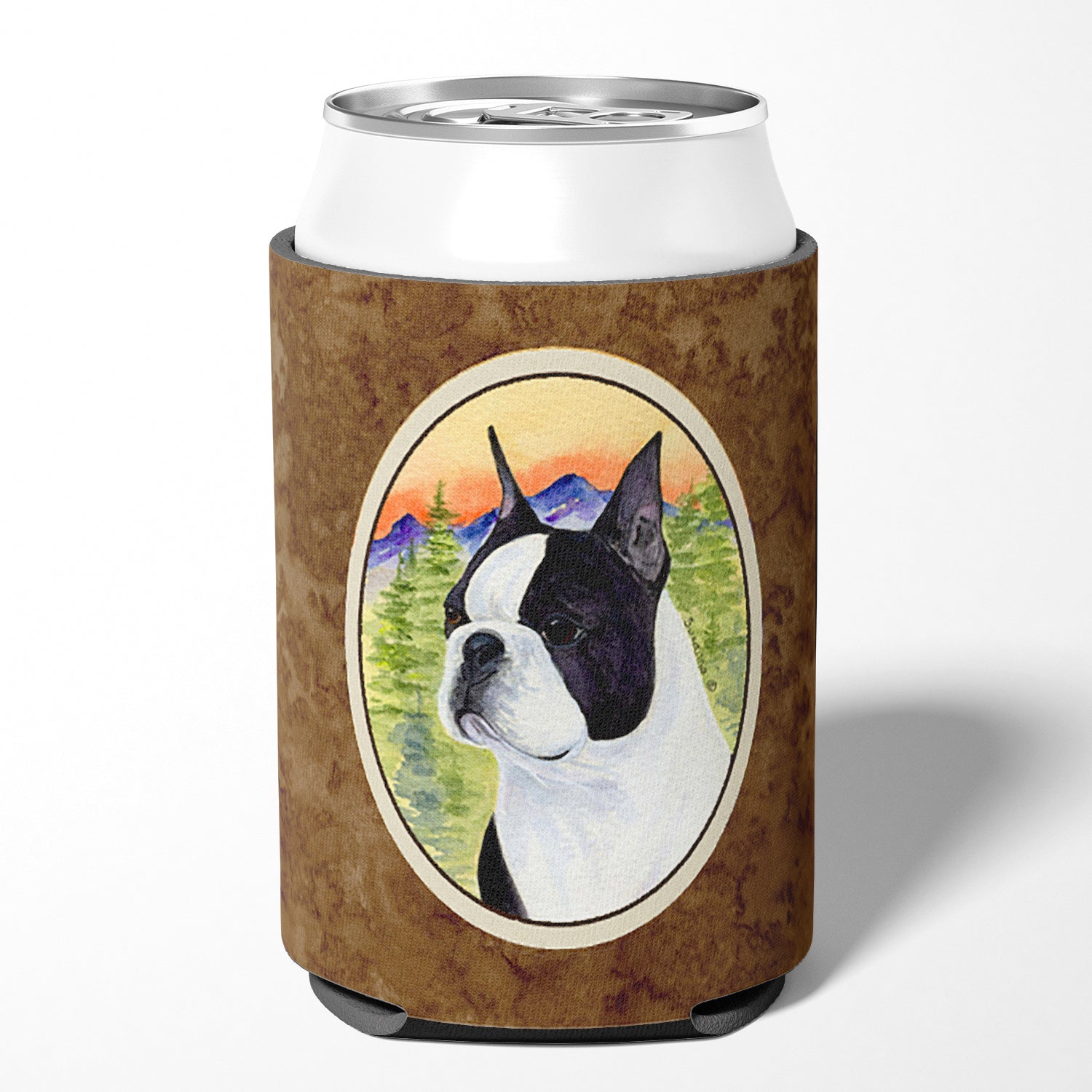 Boston Terrier Can or Bottle Hugger Cooler Sleeve for Standard 12 oz Cans, Insulated Foam Beer & Soda Can Hugger Reusable